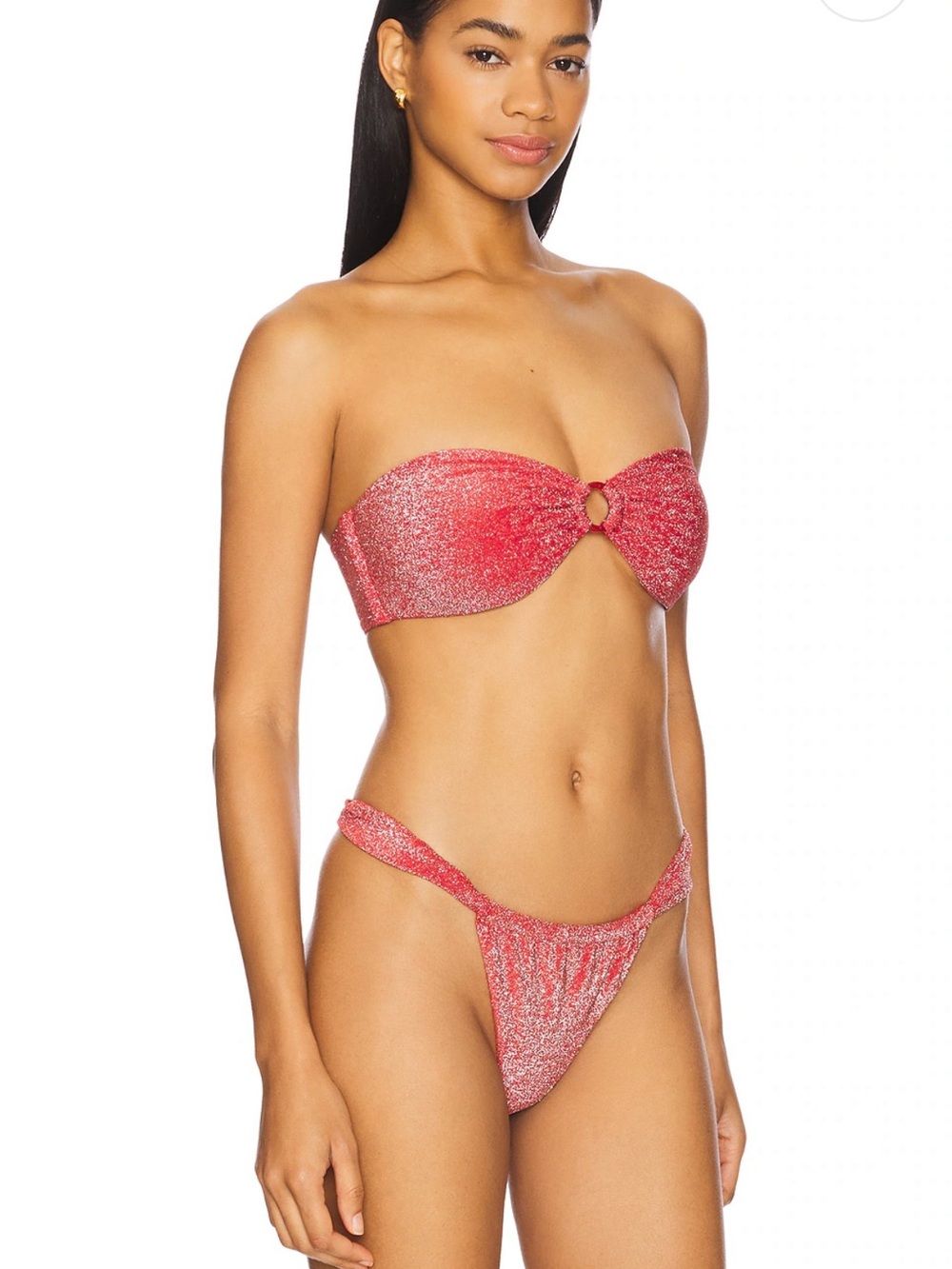 REVOLVE Shimmery Pink Strapless Ring Bikini Set